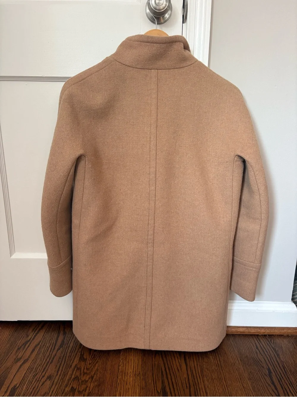 J. Crew Camel Wool-Blend Stand Collar Pea Coat - Picture 2 of 3